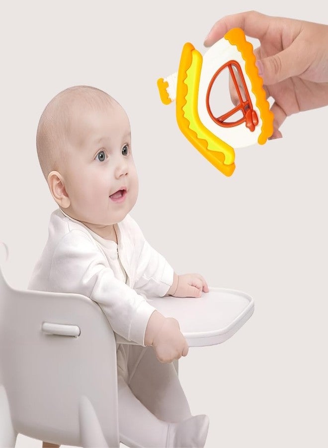 بلس بوينت مجموعة ألعاب خشخيشة للأطفال الرضع من بلس بوينت، 6 قطع، ألوان جذابة، خشخيشة وعضاضة للأطفال من عمر 0 إلى 12 شهرًا، ألعاب أطفال حديثي الولادة بألوان ممتعة وصوت خشخشة ناعم، مجموعة ألعاب عضاضة للأطفال حديثي الولادة، هدية - Image 3